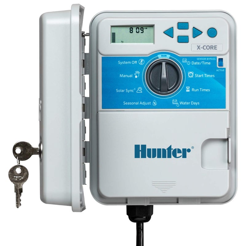 Hunter Industries Hunter XC600 X-Core 6 Station Outdoor Sprinkler Controller, Easy Install Irrigation Timer for Lawn and Garden, Weatherproof, 3 Programs, 4 Start Times - Image 1